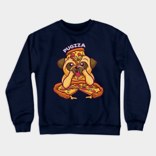 Pizza lover - Pug dog pizza shirt Crewneck Sweatshirt